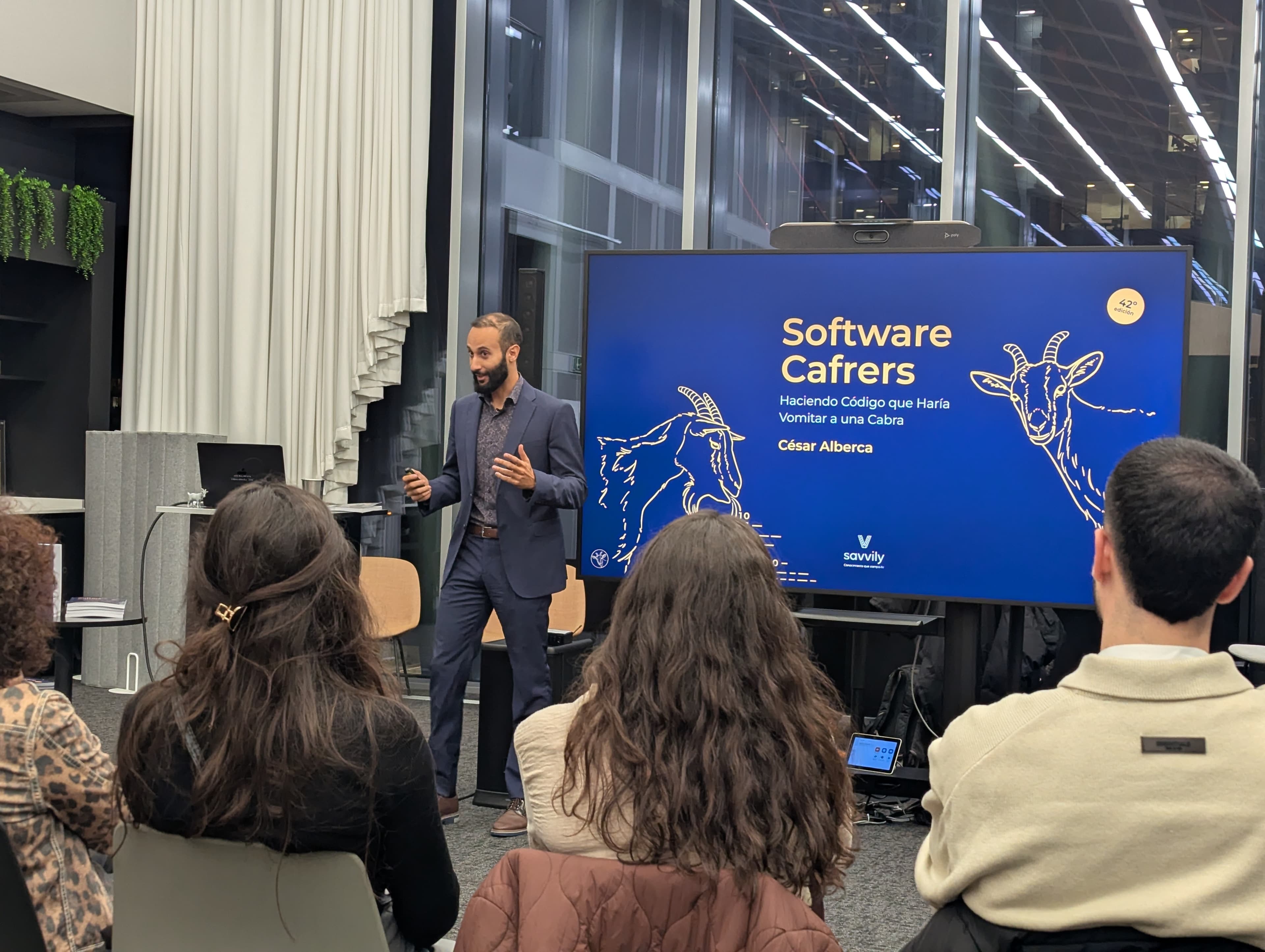 César at a developer event