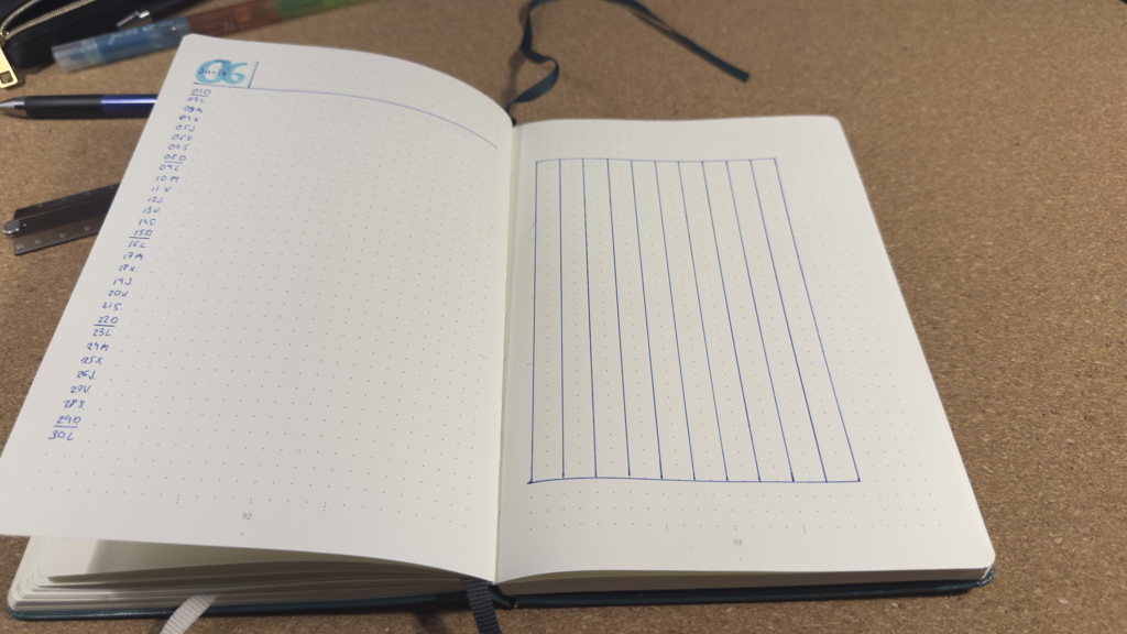 Empty Monthly Log