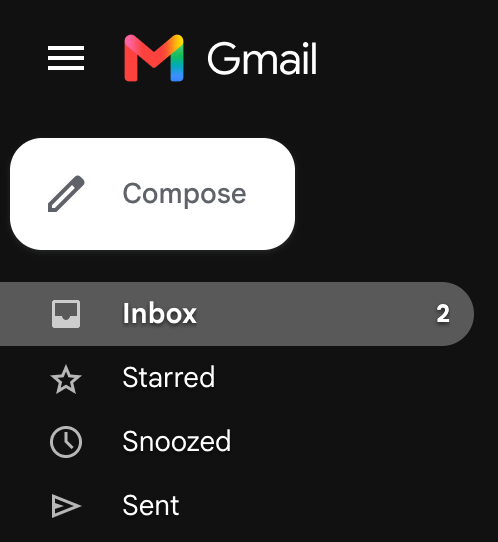My Gmail inbox with only two emails